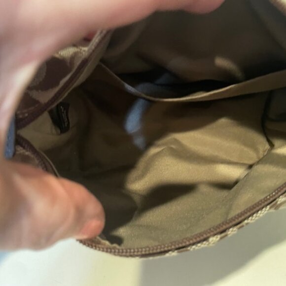 AUTHENTIC COACH Y2K SIGNATURE BROWN CANVAS MINI DEMI BAGUETTE SHOULDER BAG Blue - Picture 6 of 6